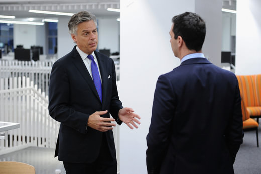Former Utah governor Jon Huntsman with Eric Jaffe at GLG (Gerson Lehrman Group)